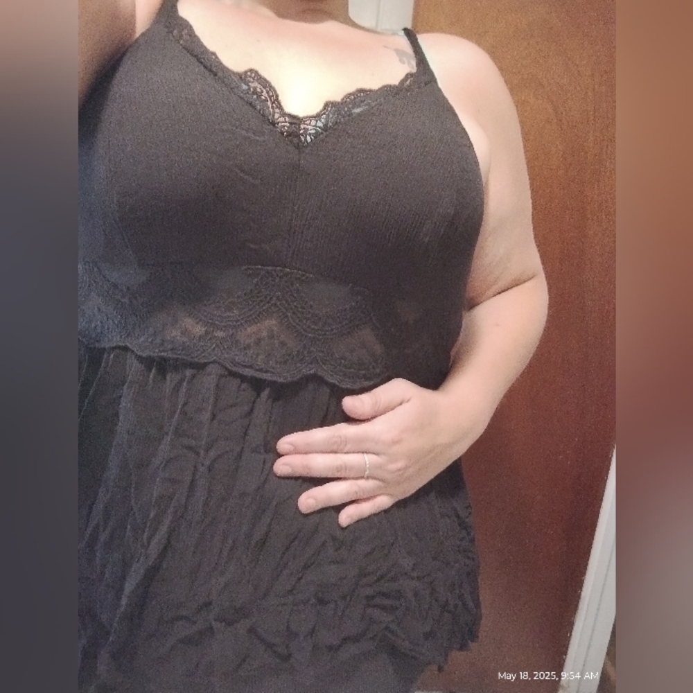 Black Lace Trim Camisole